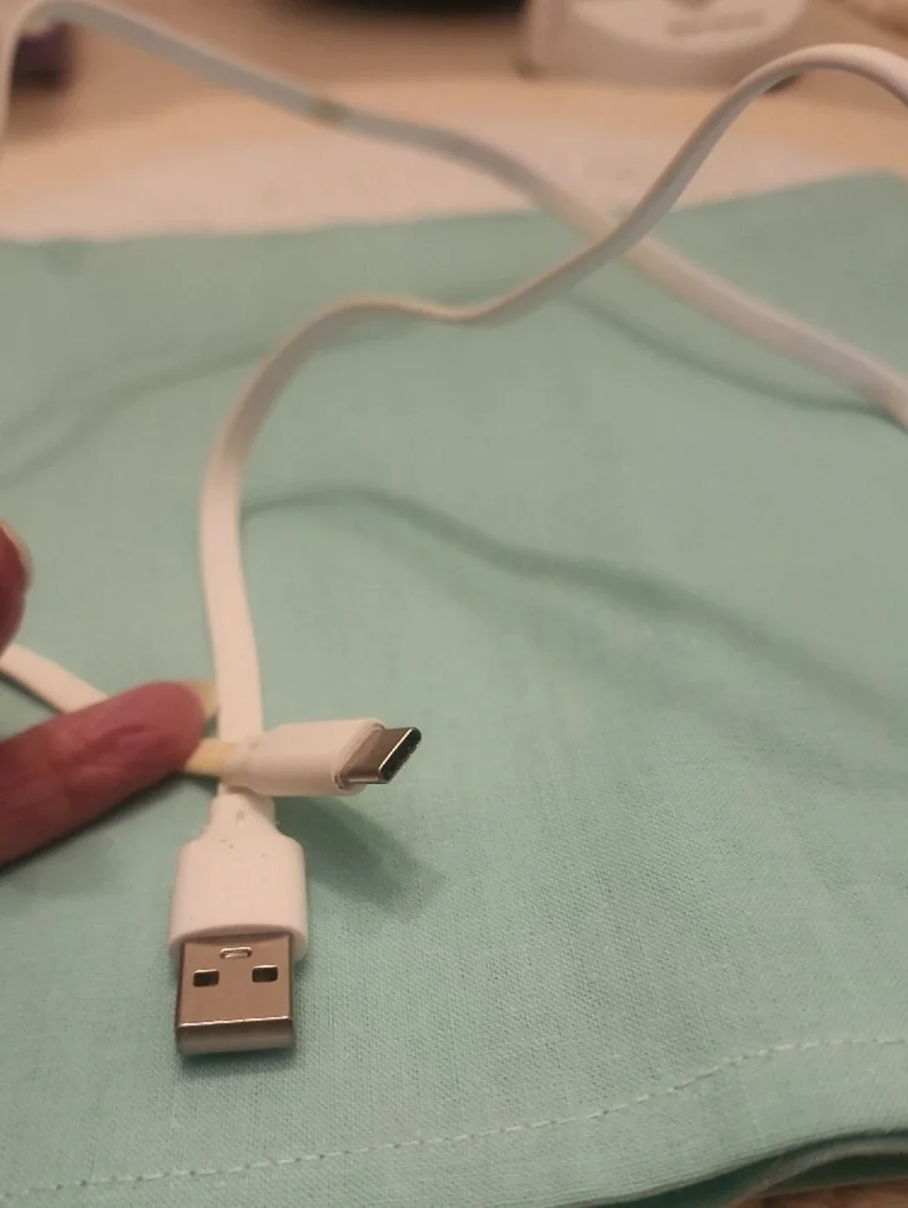 White USB to USB - C Connector Charging Cable - 30